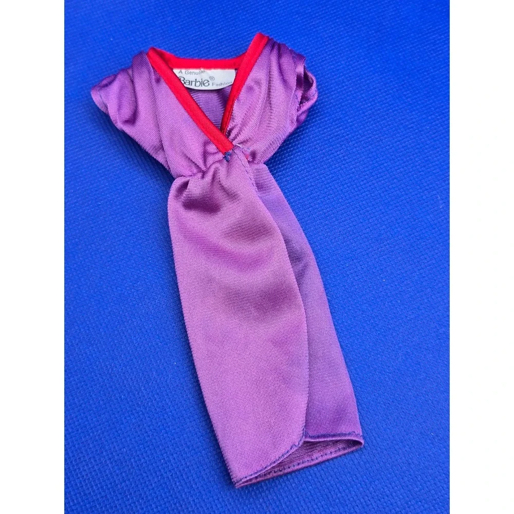 Vintage 1984 Barbie Fashion Fun #2092 Dress Purple with Red Trim Mattel 80s